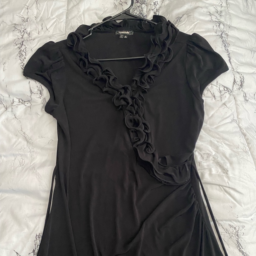 Black Cross Bodied Dress